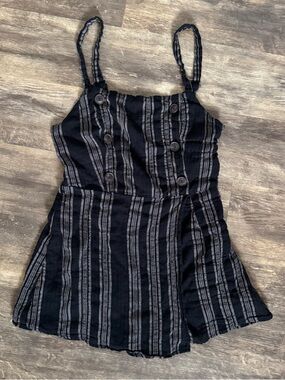 Black Striped Romper